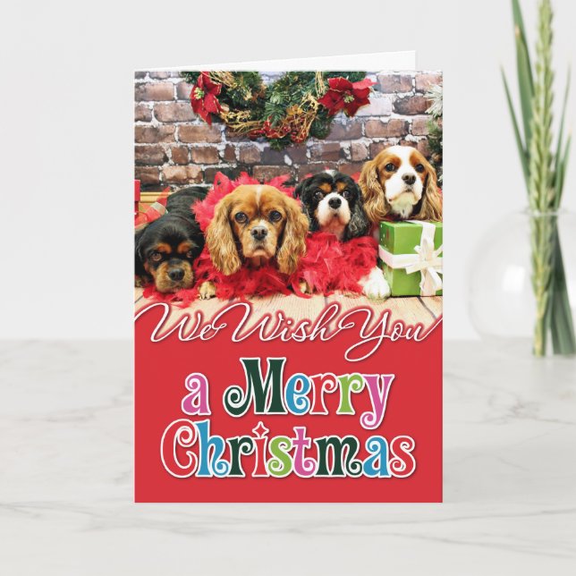 Cartão De Festividades Natal - Cavaleiro - Ervilha doce, Lily, Rosa (Frente)