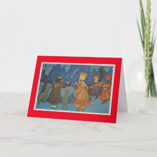 CARTÃO DE FESTIVIDADES NATAL CHECHOSLOVACO DE NATAL FOLK ART