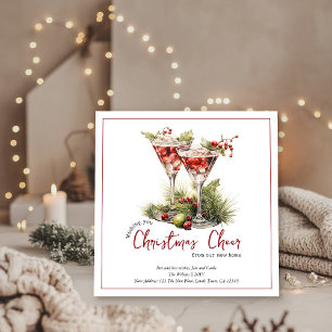 Cartão De Festividades Natal Cheer Cocktails Novo Natal