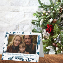 Natal Chic Floco de Neve Azul Festa Foto Doblada