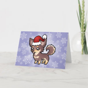 Cartão De Festividades Natal Chihuahua (casaco longo)