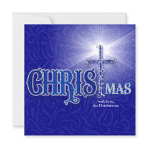 Natal Christian Cross Silver e Blue