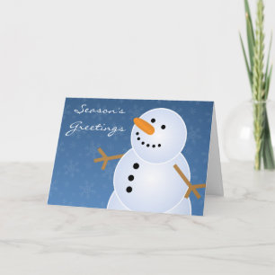 Cartão De Festividades Natal clássico do boneco de neve do feriado