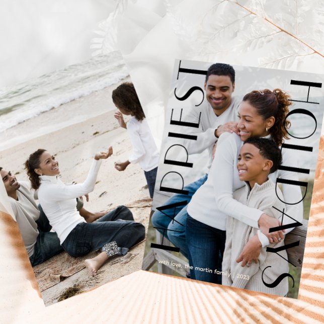 Cartão De Festividades Natal clássico - Duas Feriados de Foto Mais Felize (Criador carregado)