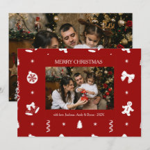 Natal Clássico Fofo Vermelho e Branco