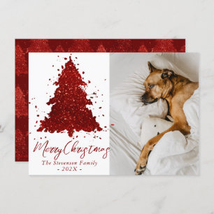 Cartão De Festividades Natal clássico Foto Rich Crimson Tree