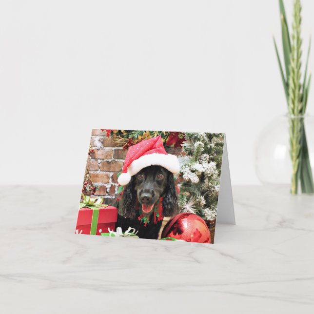 Cartão De Festividades Natal - Cocker Spaniel X - Pepper (Frente)