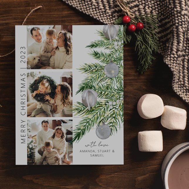 Cartão De Festividades Natal - Colagem de Fotos da Árvore de Natal (Criador carregado)