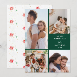 Cartão De Festividades Natal Colagem de Fotos Minimalista Moderna com Qua