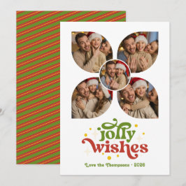 Cartão De Festividades Natal Colagem de Fotos Retro de Meados do Século