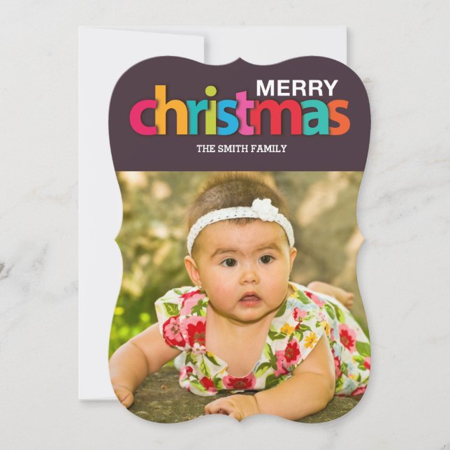 Cartão De Festividades natal colorido (Frente)