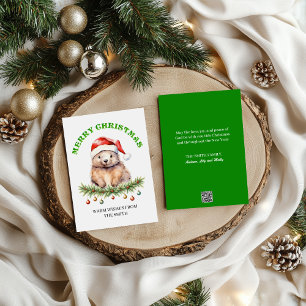 Cartão De Festividades Natal Colorido Família de Wombat Australiano em Aq