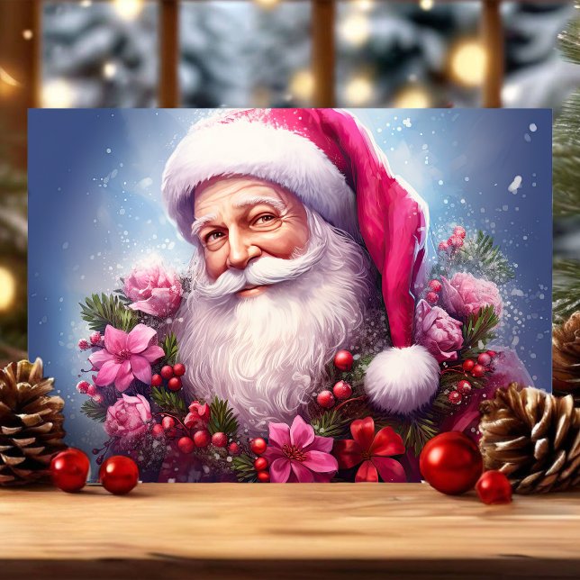 Cartão De Festividades Natal com Flores Rosa Natal (Criador carregado)