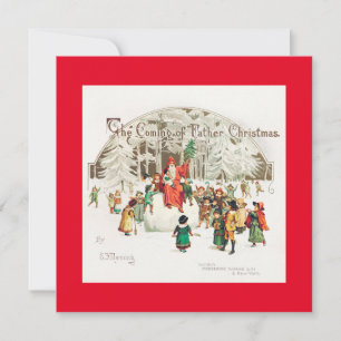 Cartão De Festividades Natal com ilustração infantil Feriado