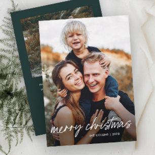 Cartão De Festividades Natal com Letra Manual Moderna 2 Fotos