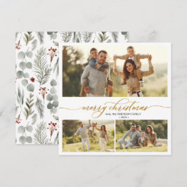 Cartão De Festividades Natal com múltiplas fotos da Folhagem 3 da Tipogra