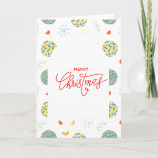 Cartão De Festividades Natal com Padrão Minimalista