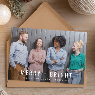 Cartão De Festividades Natal comercial Feliz e Brilho da Foto em Equipe