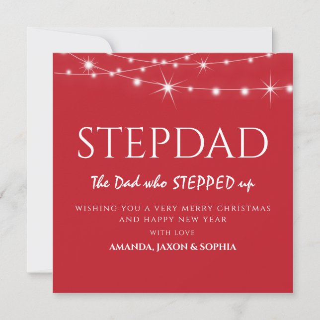 Cartão De Festividades Natal Contemporâneo de Stepdad Personalizado (Frente)