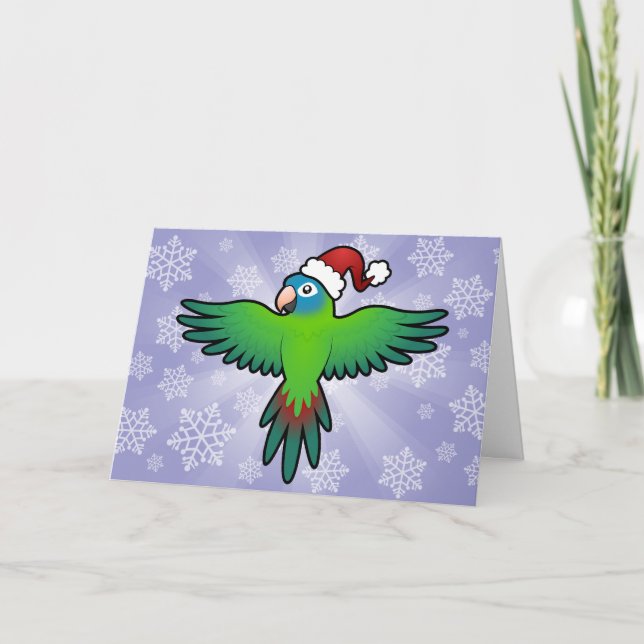 Cartão De Festividades Natal Conure / Lorikeet / Papagaio (Frente)