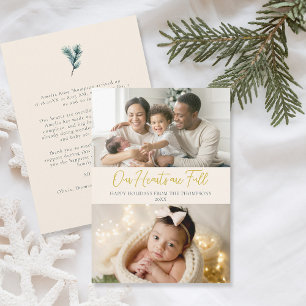 Cartão De Festividades Natal Corações Cheios Família Macia Bebê 2 Fotos