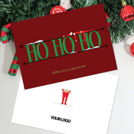 Cartão De Festividades Natal Corporativo Duendes Vermelhos e Verdes Trave