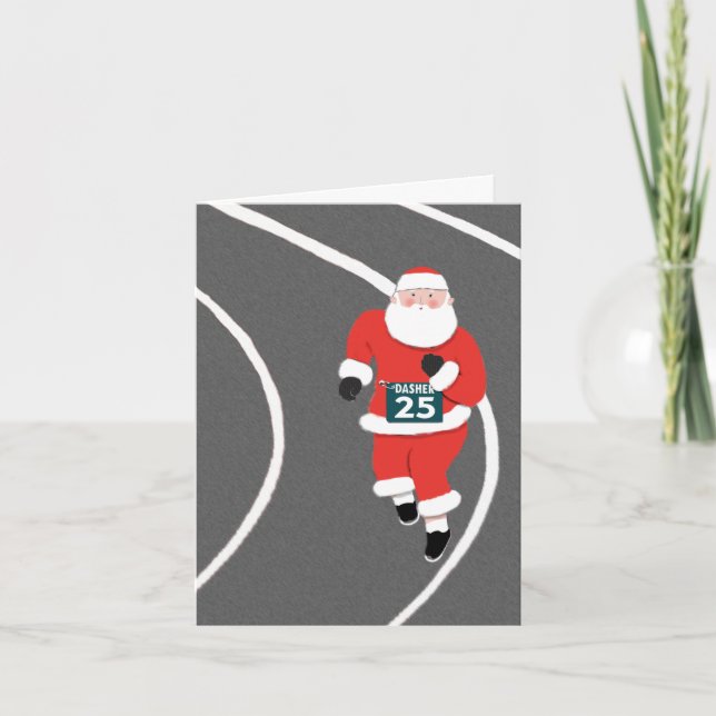 Cartão De Festividades Natal Correndo (Frente)