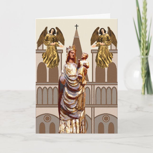 Cartão De Festividades Natal cristão medieval (Frente)