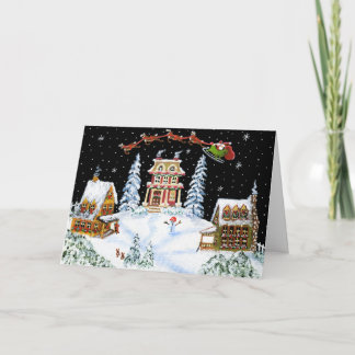 Cartão De Festividades Natal, cumprimento, cartão, papai noel, rena,