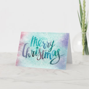 Cartão De Festividades Natal da Aquarela