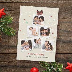 Cartão De Festividades Natal da Árvore da Família Fotográfica