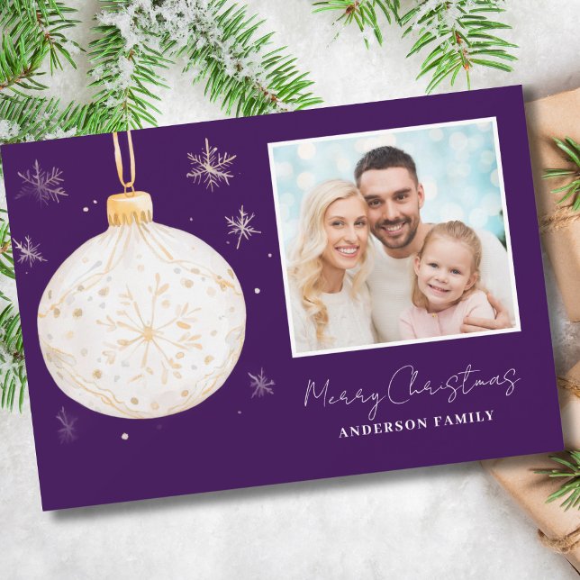 Cartão De Festividades Natal da Bola Dourada (Criador carregado)