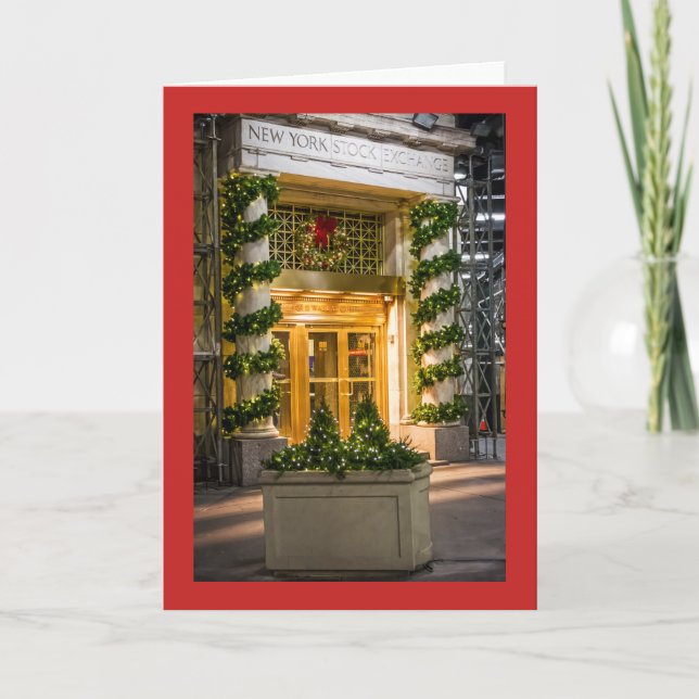 Cartão De Festividades Natal da Bolsa de Valores NY (Frente)