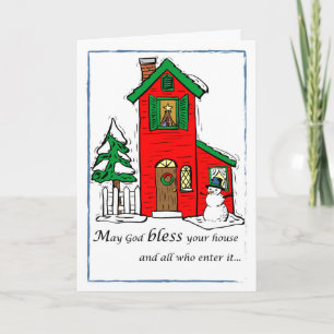 Cartão De Festividades Natal da Casa deus abençoe