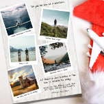 Cartão De Festividades Natal da Colagem de Fotografias de viagem<br><div class="desc">Apresentando nosso Cartão de Colagem de Fotos Feriados, uma maneira sincera de capturar a essência de um ano cheia de aventuras e memórias de viagem. Esta placa única contém cinco fotos de viagem quadrados, cuidadosamente organizadas para mostrar seus momentos favoritos em todo o mundo. É a escolha perfeita para aqueles...</div>