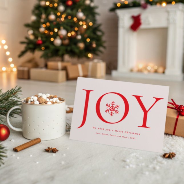 Cartão De Festividades Natal da Colagem de Fotos da Família de Joy Flocos (Criador carregado)