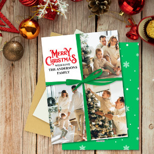 Cartão De Festividades Natal da Colagem de Fotos da Família Molhada de Pr
