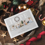 Cartão De Festividades Natal da Colagem de Fotos da Wreath Winter HOPE<br><div class="desc">Mande 'ESPERANÇA' para amigos e familiares neste feriado com estes cartões de Natal elegantes de folhagem de inverno. Apresentando 4 fotografias em sequência,  uma mensagem festiva,  nome e ano.</div>