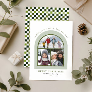 Cartão De Festividades Natal da Colagem de Fotos do Arch Moderno Elegante