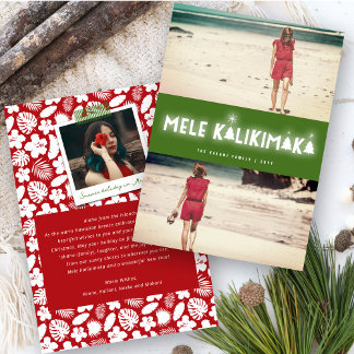 Cartão De Festividades Natal da Colagem de Fotos do Brilho 2 Mele Kalikim