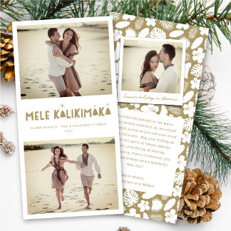 Cartão De Festividades Natal da Colagem de Fotos do Brilho 2 Mele Kalikim