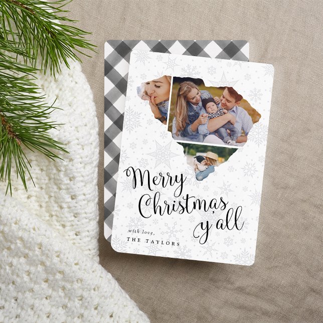 Cartão De Festividades Natal da Colagem de Fotos do Estado da Carolina do (Criador carregado)