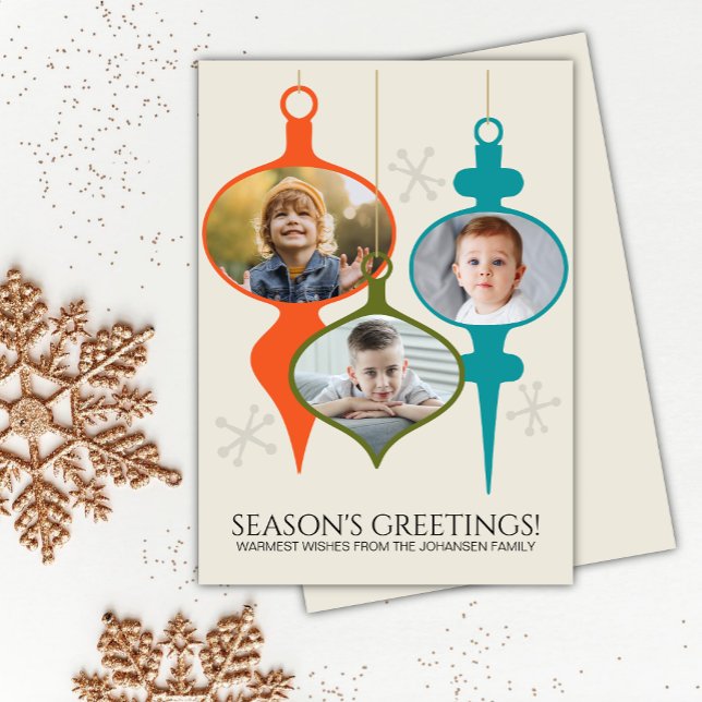 Cartão De Festividades Natal da Colagem de Fotos Moderna do Século médio (Criador carregado)