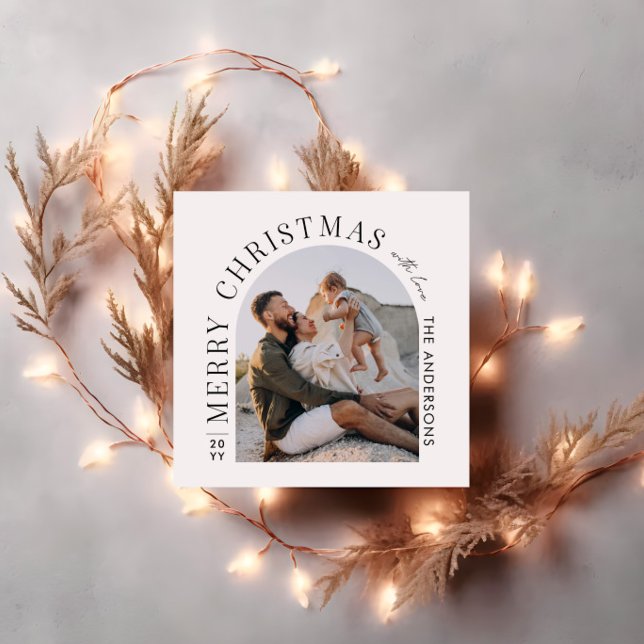 Cartão De Festividades Natal da colagem de fotos tipográficas modernas (Criador carregado)