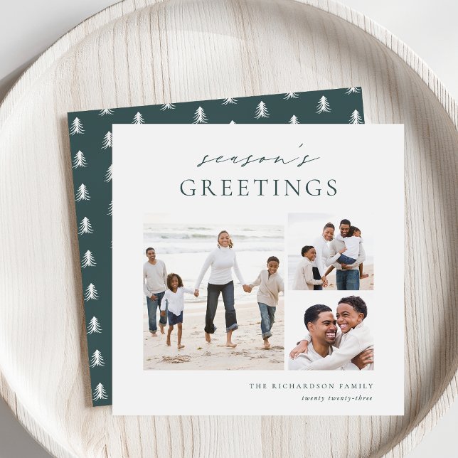 Cartão De Festividades Natal da Colagem de Saudações de Elegant Season (Criador carregado)