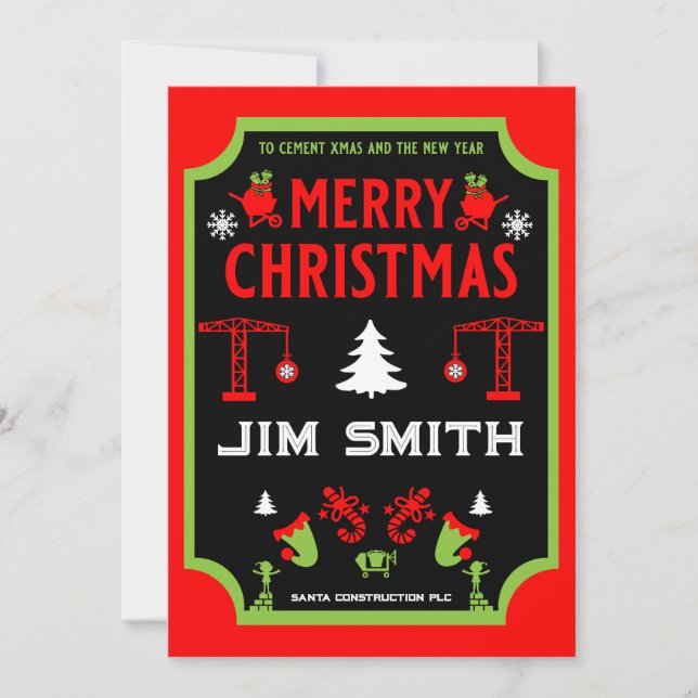 Cartão De Festividades Natal da construção de edifícios (Frente)