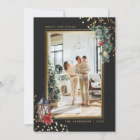 Natal da Elegante Black Watercolor, com Dourada Aq