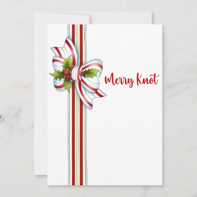 Cartão De Festividades Natal da Faixa Verde Vermelha Mínima Elegante (Frente)