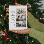 Cartão De Festividades Natal da família 3 fotográfica minimamente alegre<br><div class="desc">Bem-vindos aos feriados deste ano com um Cartão de Férias de Natal da Família Mínima Moderna e Judiosa 3 Foto que captura aqueles momentos perfeitos de alegria com uma família próxima. Este cartão branco e preto é a perfeita incorporação do estilo moderno e minimalista que desejamos. Linhas limpas na tipografia...</div>