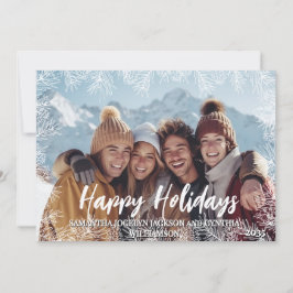 Cartão De Festividades Natal da família Botânica Moderna Negra